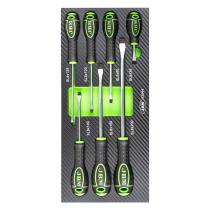Jbm 53944 - Set de 7 destornilladores plano con módulo eva carbono